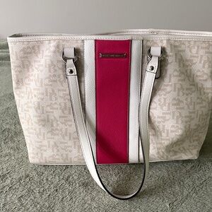 Dana Buchman Cream and Red Accent Tote